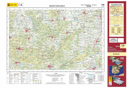 Topografische kaart 730 MT50 Montánchez | CNIG - Instituto Geográfico Nacional1