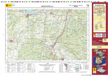 Topografische kaart 752 MT50 Mirandilla | CNIG - Instituto Geográfico Nacional1