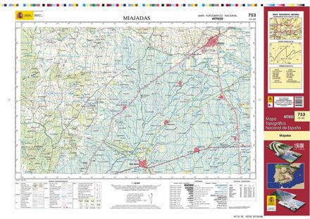 Topografische kaart 753 MT50 Miajadas | CNIG - Instituto Geográfico Nacional1