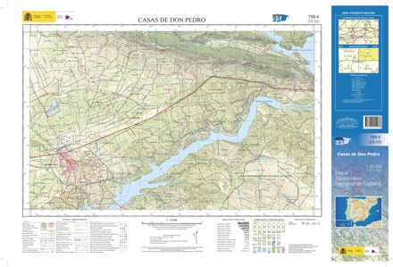 Topografische kaart 755-II Casas de Don Pedro | CNIG - Instituto Geográfico Nacional1