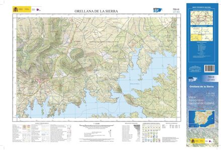 Topografische kaart 755-III Orellana de la Sierra | CNIG - Instituto Geográfico Nacional1