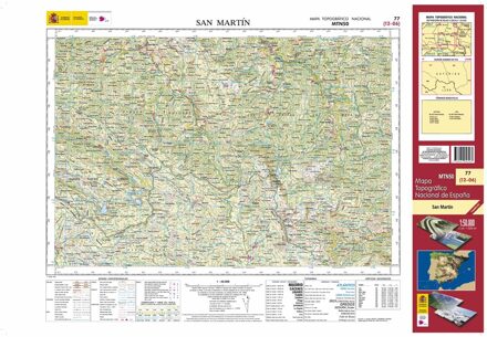 Topografische kaart 77 MT50 La Plaza / San Martín | CNIG - Instituto Geográfico Nacional1