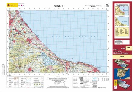 Topografische kaart 796 MT50 Gandía | CNIG - Instituto Geográfico Nacional1