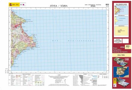 Topografische kaart 823 MT50 Jávea/Xàbia | CNIG - Instituto Geográfico Nacional1