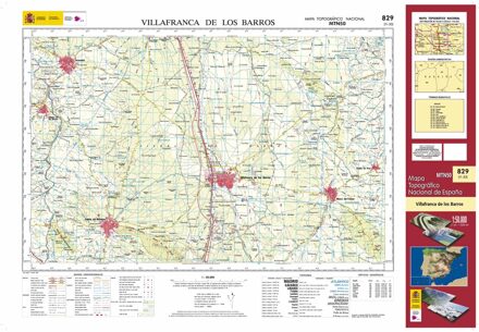 Topografische kaart 829 MT50 Villafranca de los Barros | CNIG - Instituto Geográfico Nacional1