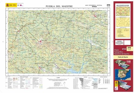 Topografische kaart 898 MT50 Puebla del Maestre | CNIG - Instituto Geográfico Nacional1