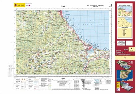 Topografische kaart 9 MT50 Foz | CNIG - Instituto Geográfico Nacional1