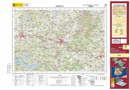 Topografische kaart 96 MT50 Arzúa | CNIG - Instituto Geográfico Nacional1