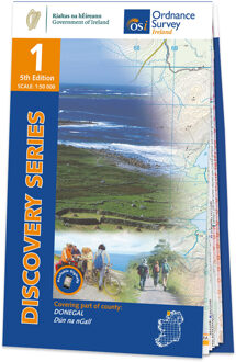 Topografische kaart - Wandelkaart 1 Discovery Donegal (NW) | Ordnance Survey Ireland