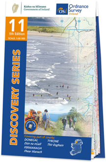 Topografische kaart - Wandelkaart 11 Discovery Donegal (S) | Ordnance Survey Ireland