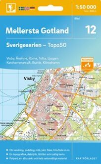 Topografische kaart - Wandelkaart 12 Sverigeserien Mellersta Gotland | Norstedts