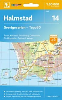 Topografische kaart - Wandelkaart 14 Sverigeserien Halmstad | Norstedts