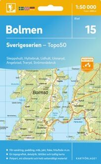 Topografische kaart - Wandelkaart 15 Sverigeserien Bolmen | Norstedts