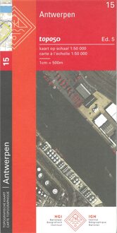 Topografische kaart - Wandelkaart 15 Topo50 Antwerpen | NGI - Nationaal Geografisch Instituut