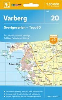 Topografische kaart - Wandelkaart 20 Sverigeserien Varberg | Norstedts