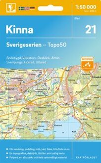 Topografische kaart - Wandelkaart 21 Sverigeserien Kinna | Norstedts