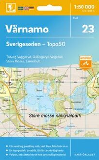 Topografische kaart - Wandelkaart 23 Sverigeserien Värnamo | Norstedts
