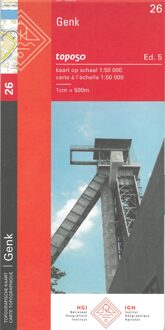 Topografische kaart - Wandelkaart 26 Topo50 Genk | NGI - Nationaal Geografisch Instituut