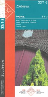 Topografische kaart - Wandelkaart 33/1-2 Topo25 Zoutleeuw | NGI - Nationaal Geografisch Instituut
