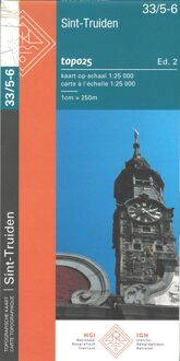 Topografische kaart - Wandelkaart 33/5-6 Topo25 Sint-Truiden | NGI - Nationaal Geografisch Instituut