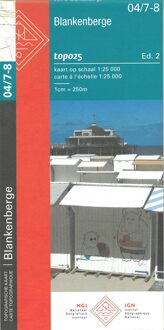 Topografische kaart - Wandelkaart 4/7-8 Topo25 Blankenberge | NGI - Nationaal Geografisch Instituut
