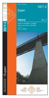 Topografische kaart - Wandelkaart 43/1-2 Topo25 Eupen | NGI - Nationaal Geografisch Instituut