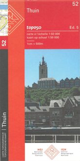 Topografische kaart - Wandelkaart 52 Topo50 Thuin | NGI - Nationaal Geografisch Instituut