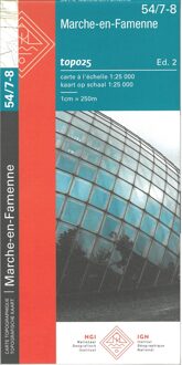 Topografische kaart - Wandelkaart 54/7-8 Topo25 Marche-en-Famenne | NGI - Nationaal Geografisch Instituut