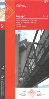 Topografische kaart - Wandelkaart 57 Topo50 Chimay | NGI - Nationaal Geografisch Instituut