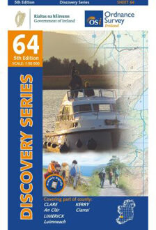 Topografische kaart - Wandelkaart 64 Discovery Clare, Kerry, Limerick | Ordnance Survey Ireland