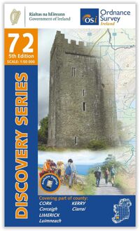 Topografische kaart - Wandelkaart 72 Discovery Kerry, Cork, Limerick | Ordnance Survey Ireland