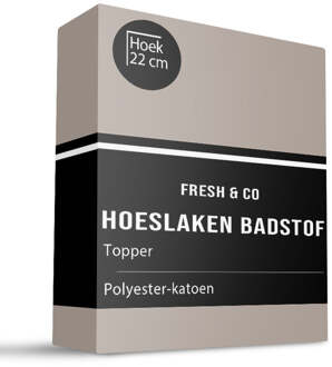 Topper Hoeslaken - Badstof - 180x200cm - Taupe - Fresh And Co - Dekbed-Discounter.nl - 180 x 200/210/220 cm
