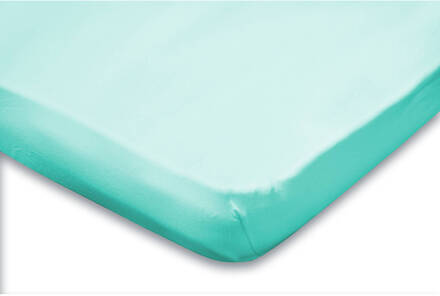 Topper Hoeslaken Jersey Katoen Stretch - aqua 120/130/140x200cm - Twijfelaar - 2 Persoons