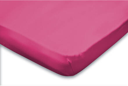 Topper Hoeslaken Jersey Katoen Stretch - fuchsia 120/130/140x200cm - Twijfelaar - 2 Persoons