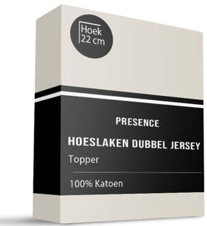 Topper Hoeslaken - Katoen Dubbel Jersey - Creme - 160x200cm - Creme - Presence - Dekbed-Discounter.nl