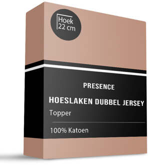 Topper Hoeslaken - Katoen Dubbel Jersey - Terra - 80x200cm - Terra - Presence - Dekbed-Discounter.nl - 80/90 x 200/210 cm