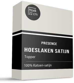 Topper Hoeslaken - Katoen Satijn - 90x210cm - Creme - Presence - Dekbed-Discounter.nl - 90 x 210/220 cm
