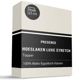 Topper Hoeslaken - Mako Jersey Katoen - 200x200cm - Creme - Presence - Dekbed-Discounter.nl