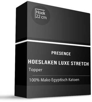 Topper Hoeslaken - Mako Jersey Katoen - 7080x200cm - Antraciet - Presence - Dekbed-Discounter.nl