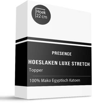 Topper Hoeslaken - Mako Jersey Katoen - Wit - 7080x200cm - Wit - Presence - Dekbed-Discounter.nl