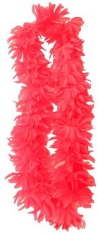 Toppers - Neon roze hawaii bloemen krans/slinger