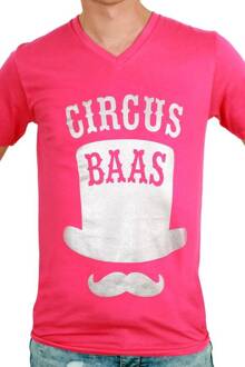 Toppers T-shirt man 'Circus Baas' Roze