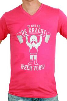 Toppers T-shirt man 'Ik heb er de kracht weer voor' Roze