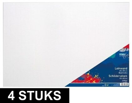 Toppoint Canvas schildersdoek - 4x - 40 x 60 cm - schilderen - doeken op frame Wit