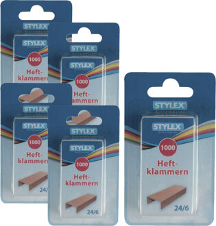 Toppoint Nietjes - 5000x stuks - 24/6 - koper kleur - kantoor benodigdheden