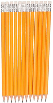 Toppoint Teken potloden - setje van 12x stuks - schrijf of teken potloden - met gum