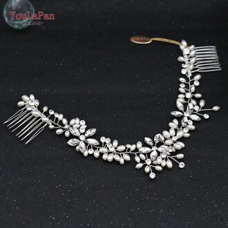 Topqueen HP128 Bruiloft Haar Accessoires Pearl Haarband Bruid Haar Clip Bruidsmeisjes Tiara Kroon Bruiloft Hoofdband Haar Kam
