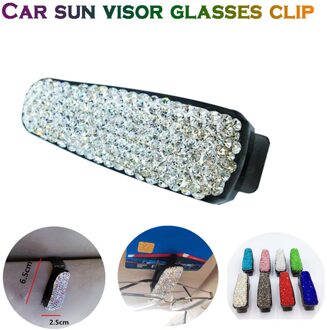 Tops 1Pcs Universele Auto Zonneklep Strass Zonnebril Houder Auto Accessoires Interieur Decoratie Bril Clip
