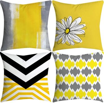 Tops Geel Ananas Blad Gedrukt Kussensloop Bank Car Kussens Home Decor Woonkamer Decoratie Sofa Gooi Kussens Cover