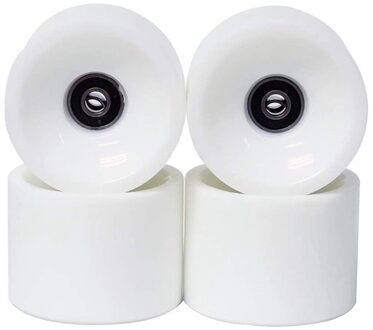 TopSet Van 4 Wielen 70Mm 78A Offset Hub Effen Longboard Wielen Met Abec 9 Zwarte Lager Rijden Longboarding wielen wit